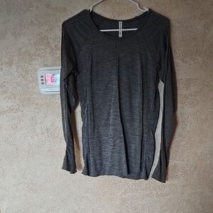 Athleta Charcoal Long Sleeve Top